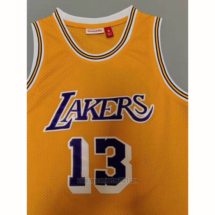 Camiseta Los Angeles Lakers Wilt Chamberlain #13 Mitchell & Ness 1971-72 Amarillo